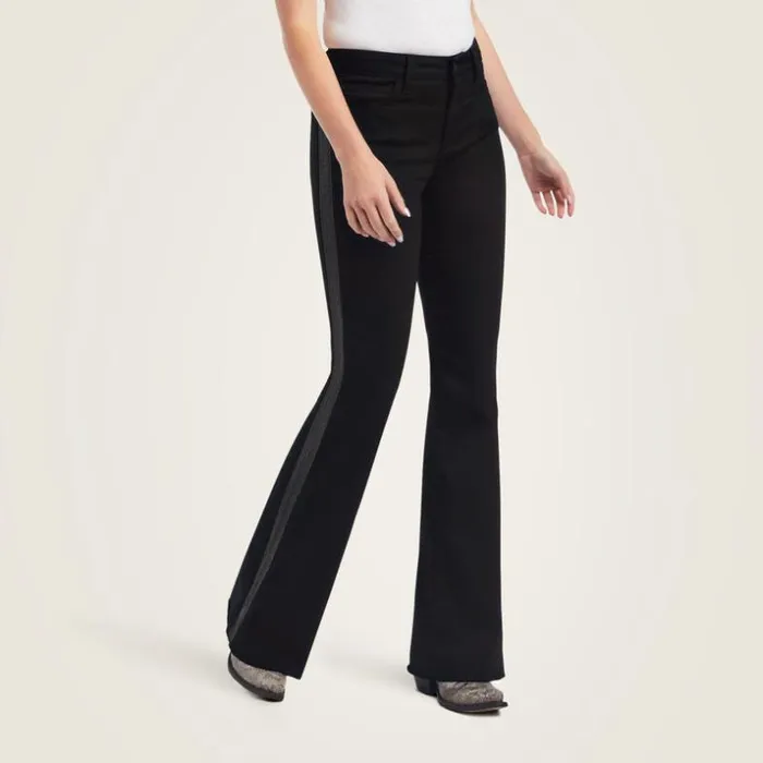 Denim Women Ariat Slim Trouser Chain Stripe Wide Leg Jean Black