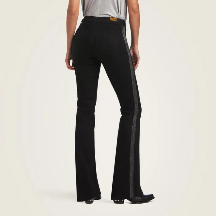 Denim Women Ariat Slim Trouser Chain Stripe Wide Leg Jean Black Denim Women Ariat Slim Trouser Chain Stripe Wide Leg Jean Black
