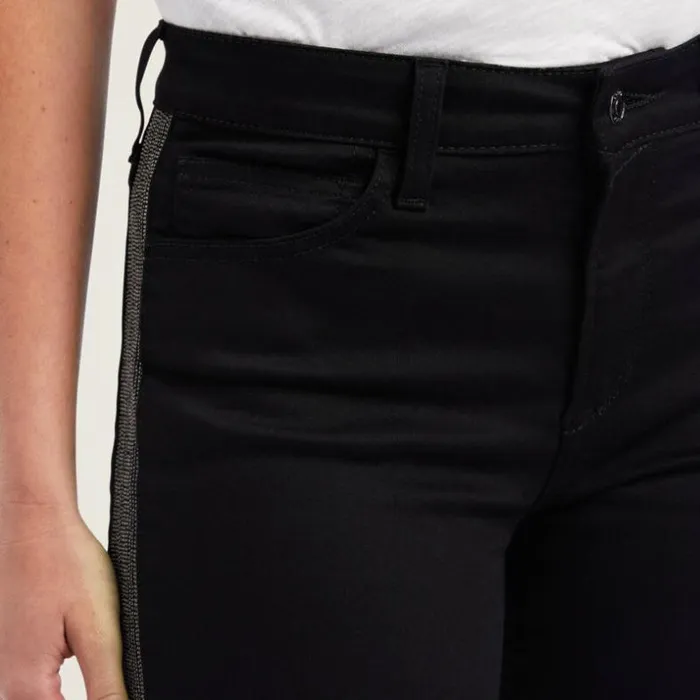 Denim Women Ariat Slim Trouser Chain Stripe Wide Leg Jean Black Denim Women Ariat Slim Trouser Chain Stripe Wide Leg Jean Black