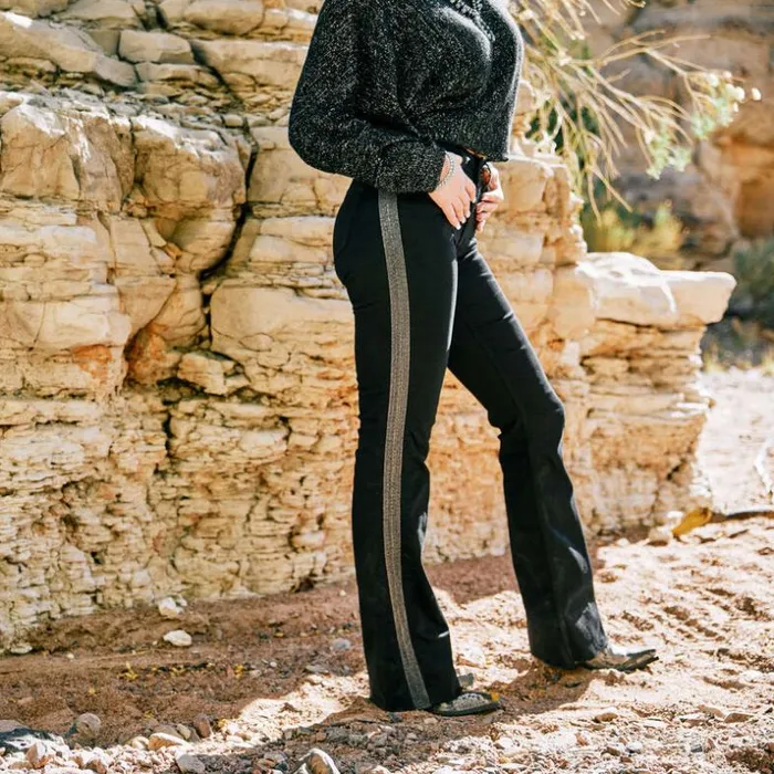 Denim Women Ariat Slim Trouser Chain Stripe Wide Leg Jean Black Denim Women Ariat Slim Trouser Chain Stripe Wide Leg Jean Black