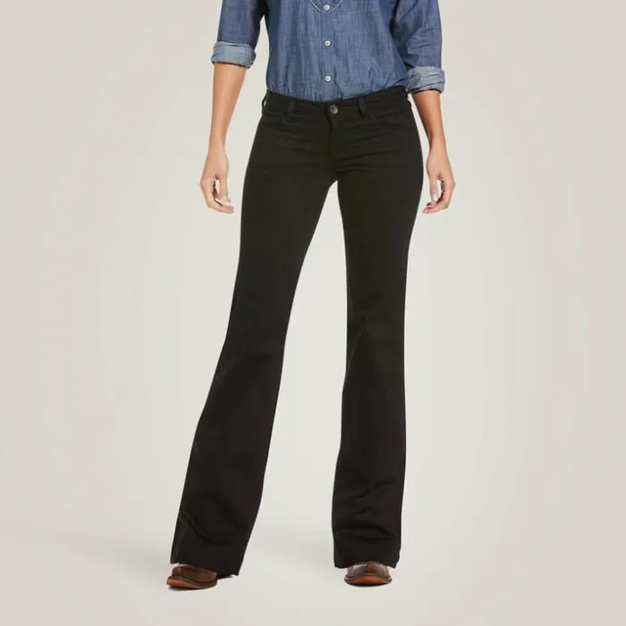 Denim Women Ariat Trouser Mid Rise Forever Wide Leg Pant Rinse