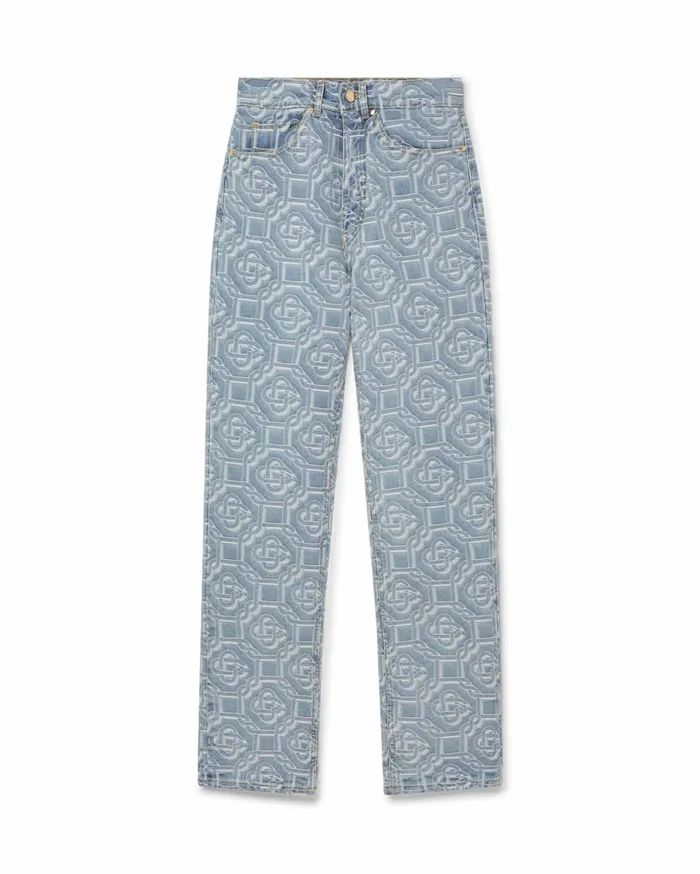 Denim Women Casablanca Paris Classic Monogram Bleached Denim Pant