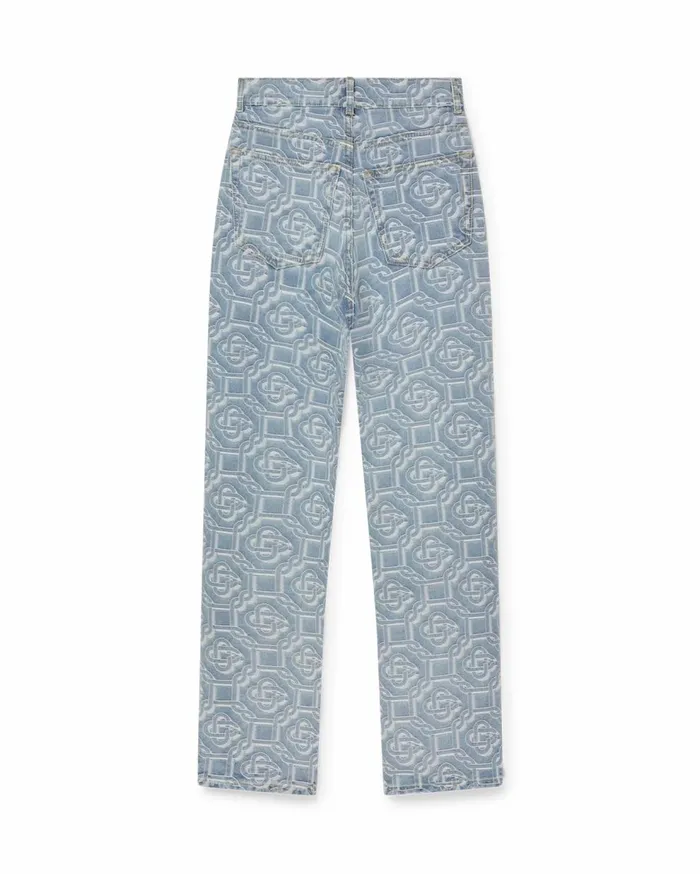 Denim Women Casablanca Paris Classic Monogram Bleached Denim Pant