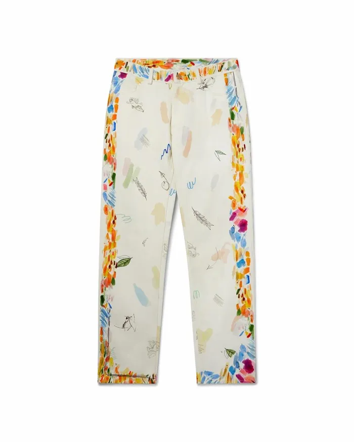Denim Women Casablanca Paris Work In Progress Printed Straight Leg Jeans