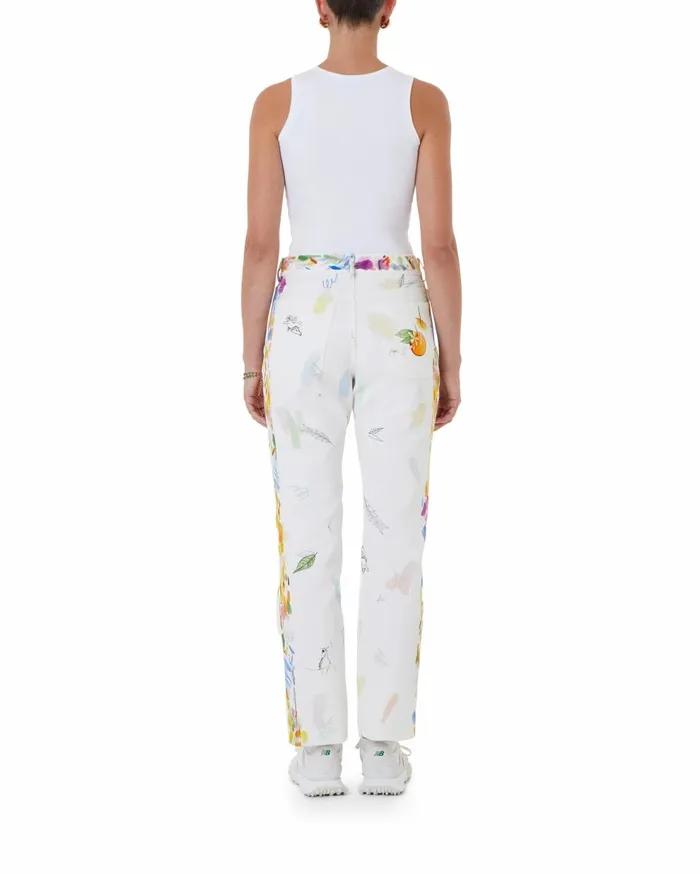 Denim Women Casablanca Paris Work In Progress Printed Straight Leg Jeans