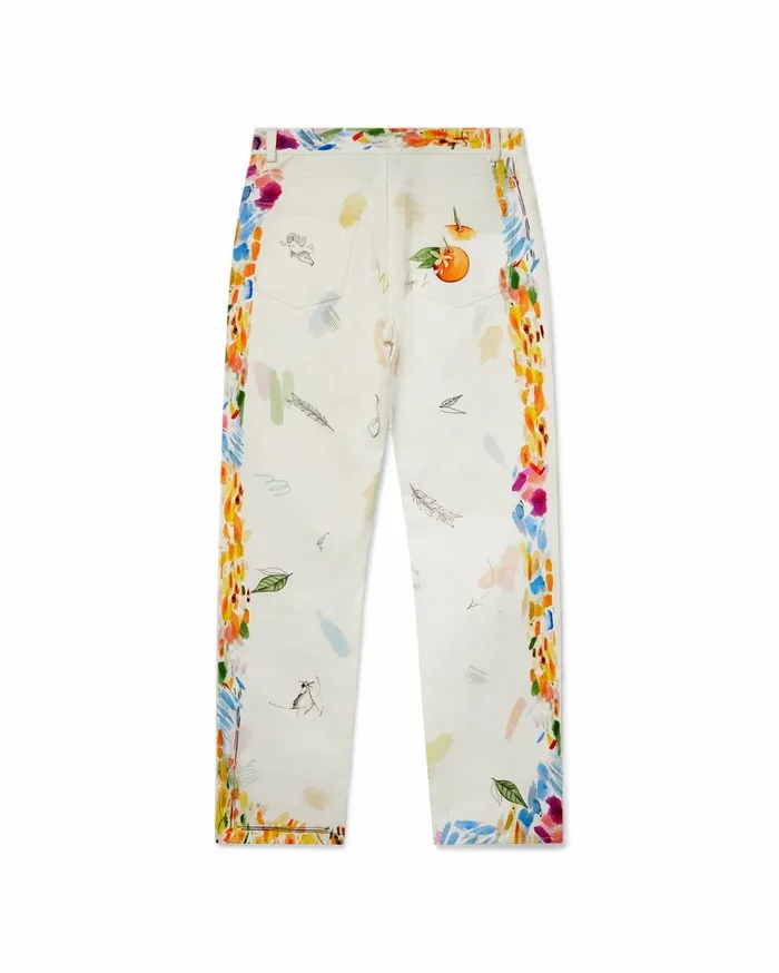 Denim Women Casablanca Paris Work In Progress Printed Straight Leg Jeans