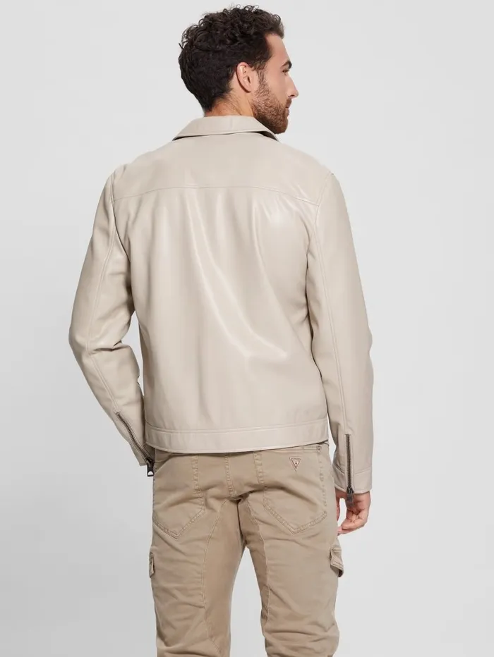 District FauxLeather Zip Jacket Pasadena Stone Multi Men Jackets and Coats GUESS District FauxLeather Zip Jacket Pasadena Stone Multi Men Jackets and Coats GUESS
