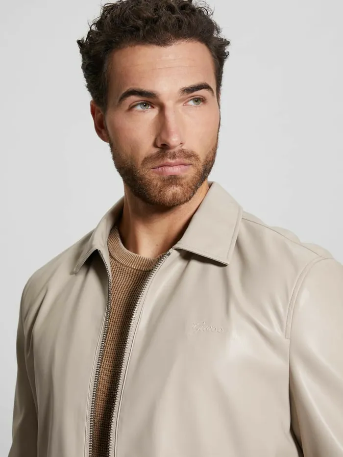 District FauxLeather Zip Jacket Pasadena Stone Multi Men Jackets and Coats GUESS District FauxLeather Zip Jacket Pasadena Stone Multi Men Jackets and Coats GUESS