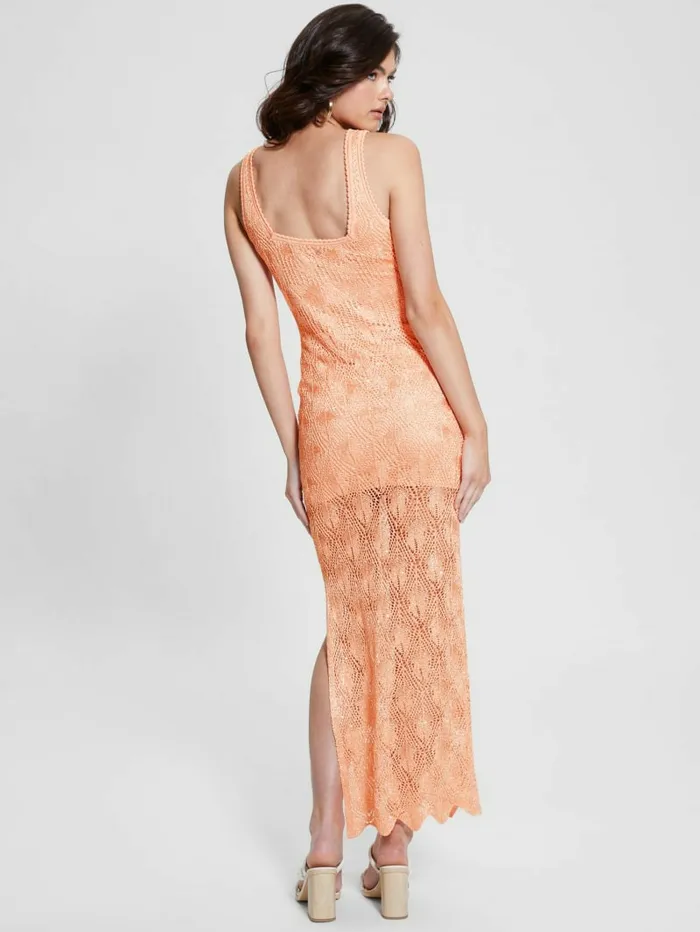 Dresses and Jumpsuits GUESS Women Liza Crochet Maxi Dress Sweet Peach Multi