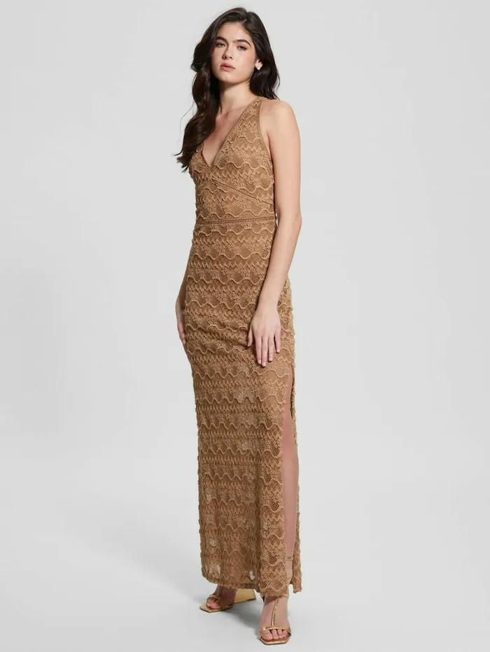 Dresses and Jumpsuits Liza Lace Maxi Dress Desert Storm 8211 GUESS Women Dresses and Jumpsuits Liza Lace Maxi Dress Desert Storm 8211 GUESS Women