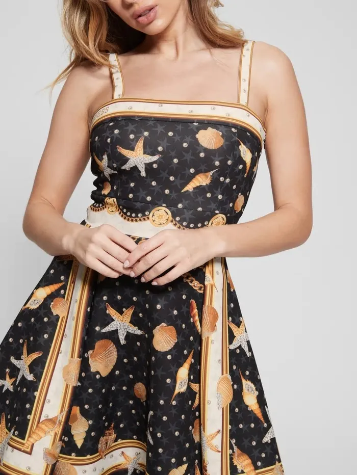 Dresses and Jumpsuits Women GUESS Andreanne Mini Dress Black Shell Print Dresses and Jumpsuits Women GUESS Andreanne Mini Dress Black Shell Print