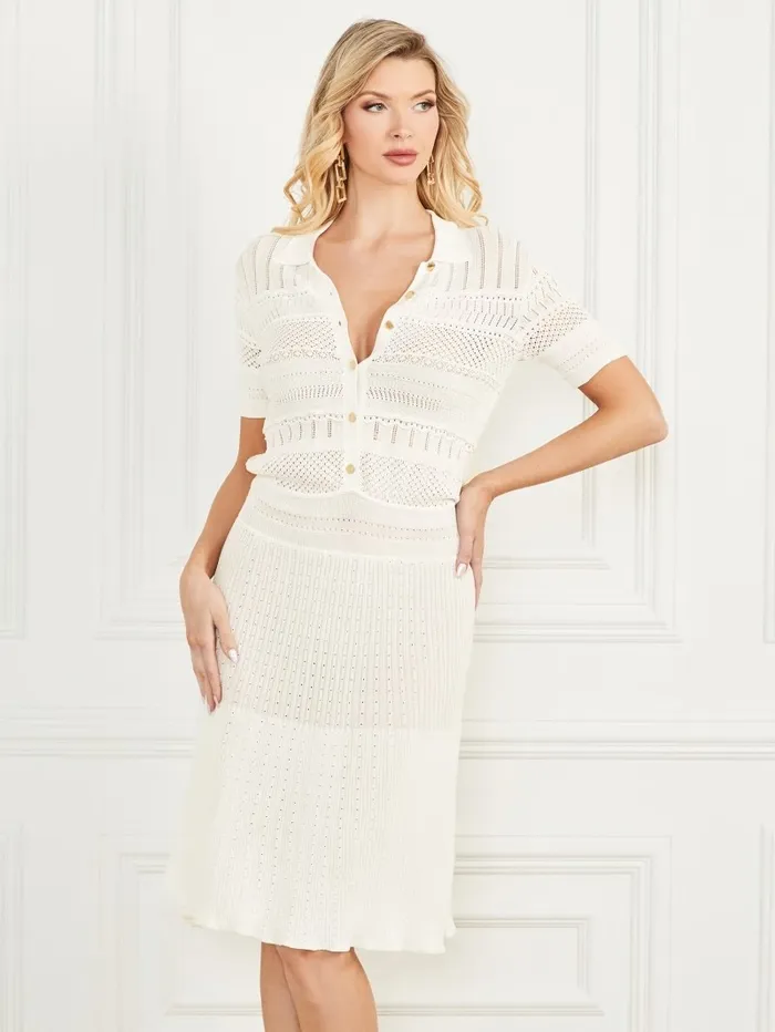 Dresses and Jumpsuits Women GUESS Janelle Sweater Dress Pale Pearl