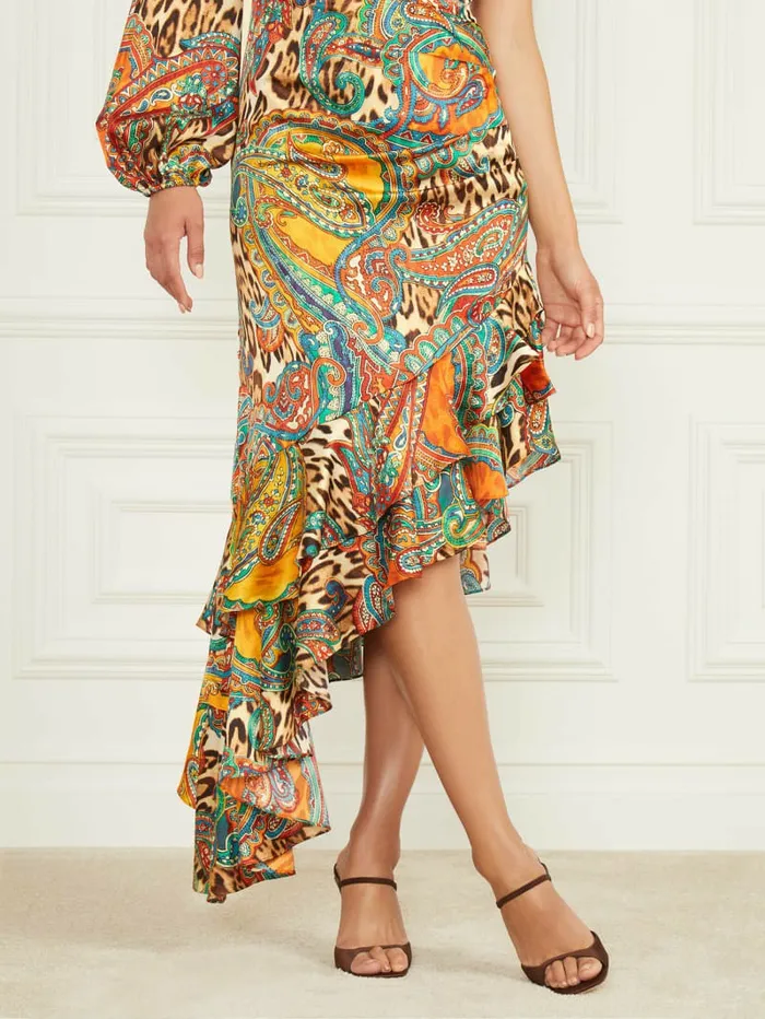 Dresses and Jumpsuits Women GUESS Tricia Ruffle Dress Phoenix Rising Print Dresses and Jumpsuits Women GUESS Tricia Ruffle Dress Phoenix Rising Print