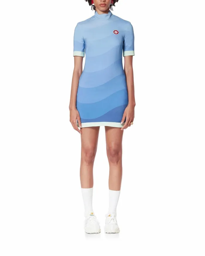 Dresses Women Casablanca Paris Blue Gradient Wave Dress