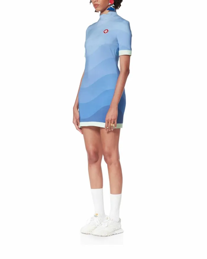 Dresses Women Casablanca Paris Blue Gradient Wave Dress