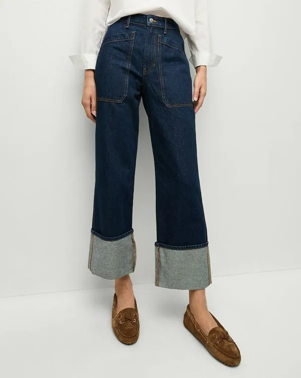 Dylan Cuffed Cargo StraightLeg Jean Indigo Rinse Women Veronica Beard Jeans Dylan Cuffed Cargo StraightLeg Jean Indigo Rinse Women Veronica Beard Jeans