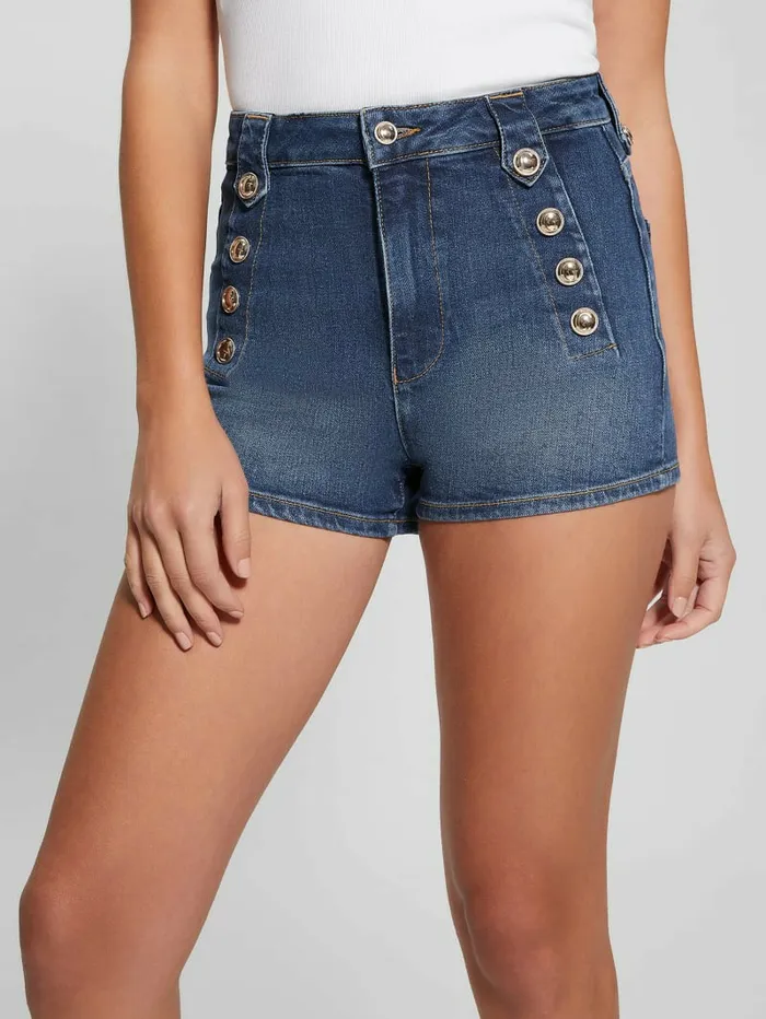 Eco Clash Denim Shorts Denali Indigo Bottoms GUESS Women