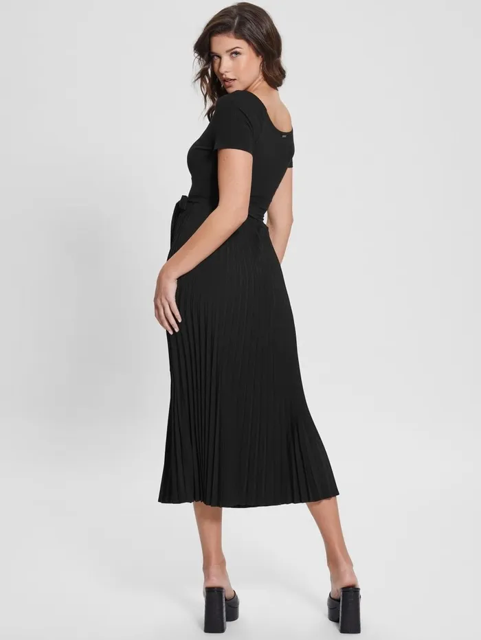 Eco Erynn Belted Dress Black Women Dresses and Jumpsuits GUESS