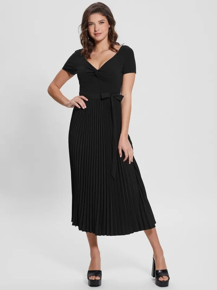 Eco Erynn Belted Dress Black Women Dresses and Jumpsuits GUESS