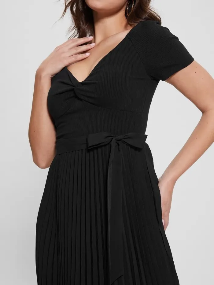 Eco Erynn Belted Dress Black Women Dresses and Jumpsuits GUESS