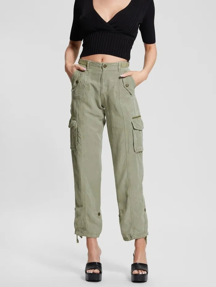 Eco Nessi Linen Cargo Pants Ocean Sage Multi Bottoms GUESS Women Eco Nessi Linen Cargo Pants Ocean Sage Multi Bottoms GUESS Women