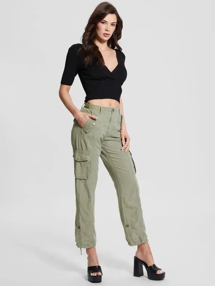 Eco Nessi Linen Cargo Pants Ocean Sage Multi Bottoms GUESS Women Eco Nessi Linen Cargo Pants Ocean Sage Multi Bottoms GUESS Women
