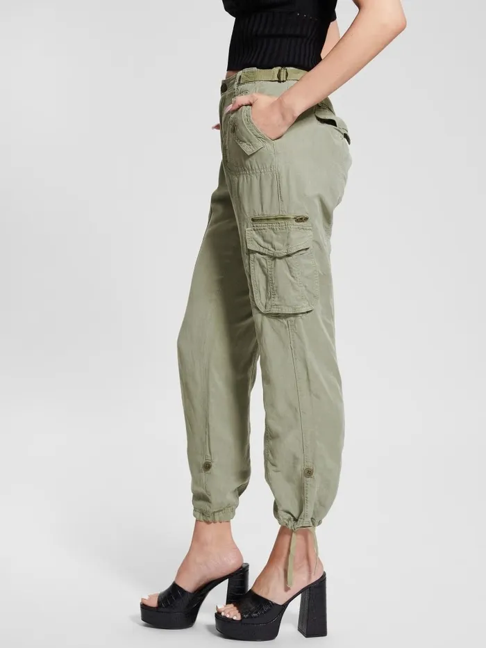 Eco Nessi Linen Cargo Pants Ocean Sage Multi Bottoms GUESS Women Eco Nessi Linen Cargo Pants Ocean Sage Multi Bottoms GUESS Women