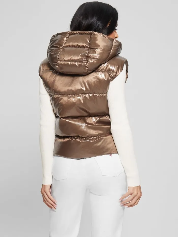 Eco Noemi Quilted Vest Toasted Taupe Multi Jackets and Coats GUESS Women Eco Noemi Quilted Vest Toasted Taupe Multi Jackets and Coats GUESS Women