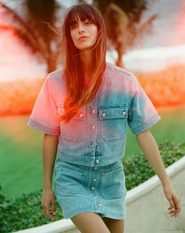 Elias Denim Short Sleeve Jacket Silverwood Blue Women Veronica Beard Jackets and Outerwear Elias Denim Short Sleeve Jacket Silverwood Blue Women Veronica Beard Jackets and Outerwear