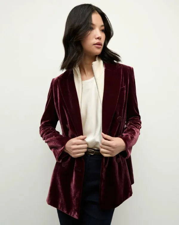 Ellette Velvet Dickey Jacket Wine Women Veronica Beard Jackets and Outerwear Ellette Velvet Dickey Jacket Wine Women Veronica Beard Jackets and Outerwear