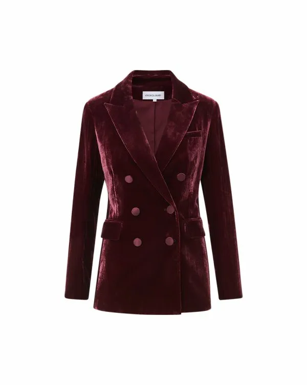 Ellette Velvet Dickey Jacket Wine Women Veronica Beard Jackets and Outerwear Ellette Velvet Dickey Jacket Wine Women Veronica Beard Jackets and Outerwear