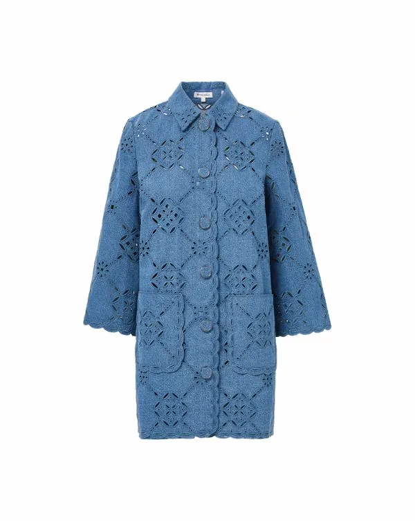 Erilyn Eyelet Shirtdress Sea Glare Women Veronica Beard Dresses Erilyn Eyelet Shirtdress Sea Glare Women Veronica Beard Dresses