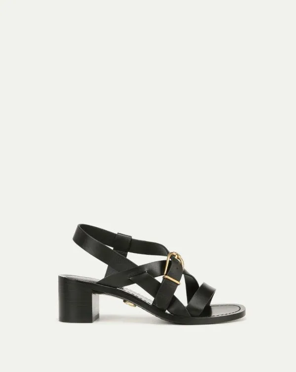 Etta Leather Sandal Black Women Veronica Beard Shoes