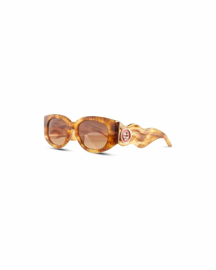 Eyewear MenWomen Casablanca Paris Memphis Gold and Brown Sunglasses