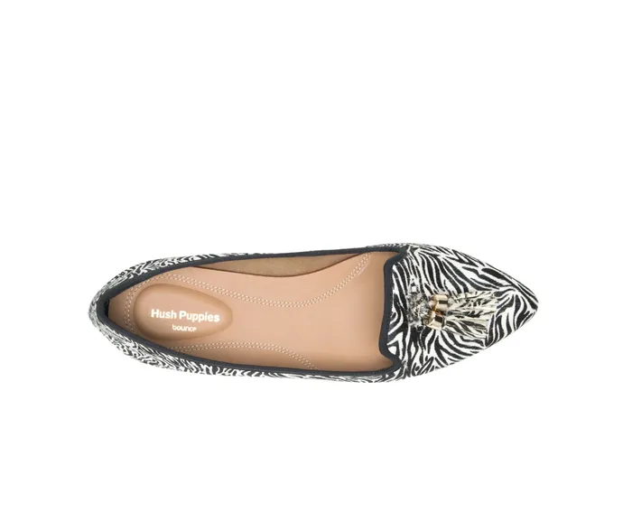 Flats and SlipOns Sadie Tassel SlipOn Zebra Calf Hair Hush Puppies Women Flats and SlipOns Sadie Tassel SlipOn Zebra Calf Hair Hush Puppies Women
