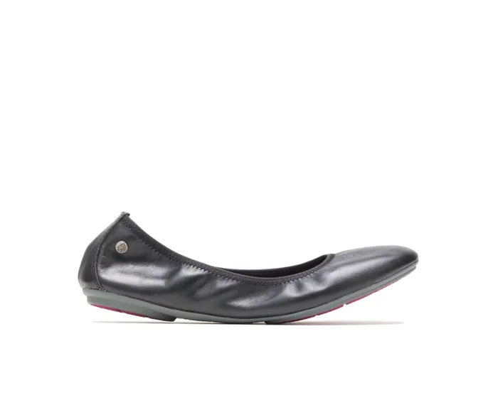 Flats and SlipOns Women Chaste Ballet Black Leather Hush Puppies