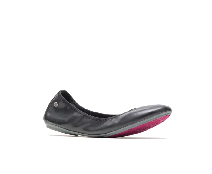 Flats and SlipOns Women Chaste Ballet Black Leather Hush Puppies