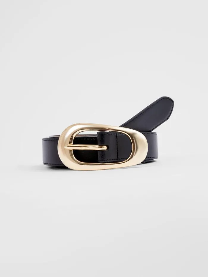 French Connection Belts Oyster Buckle Belt Black 8211 Woman