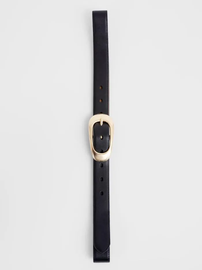 French Connection Belts Oyster Buckle Belt Black 8211 Woman