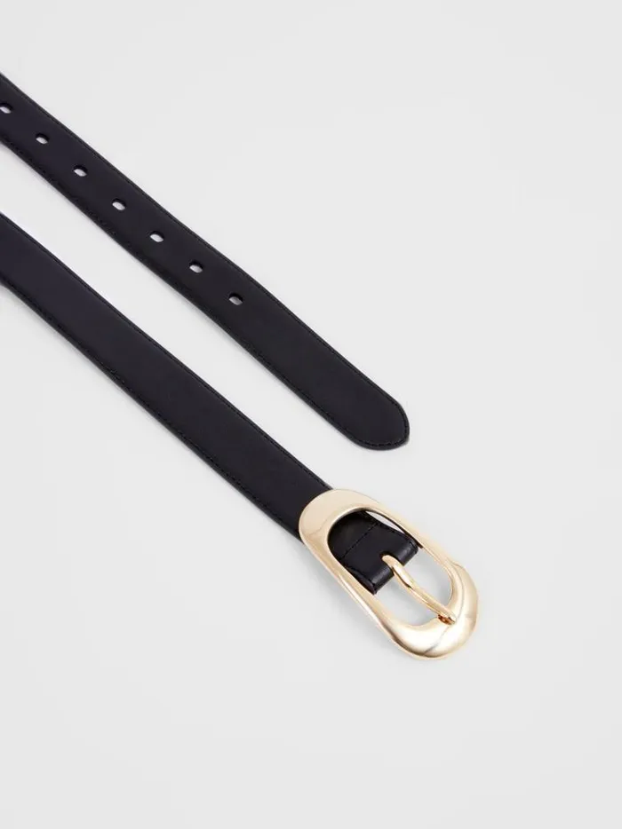 French Connection Belts Oyster Buckle Belt Black 8211 Woman