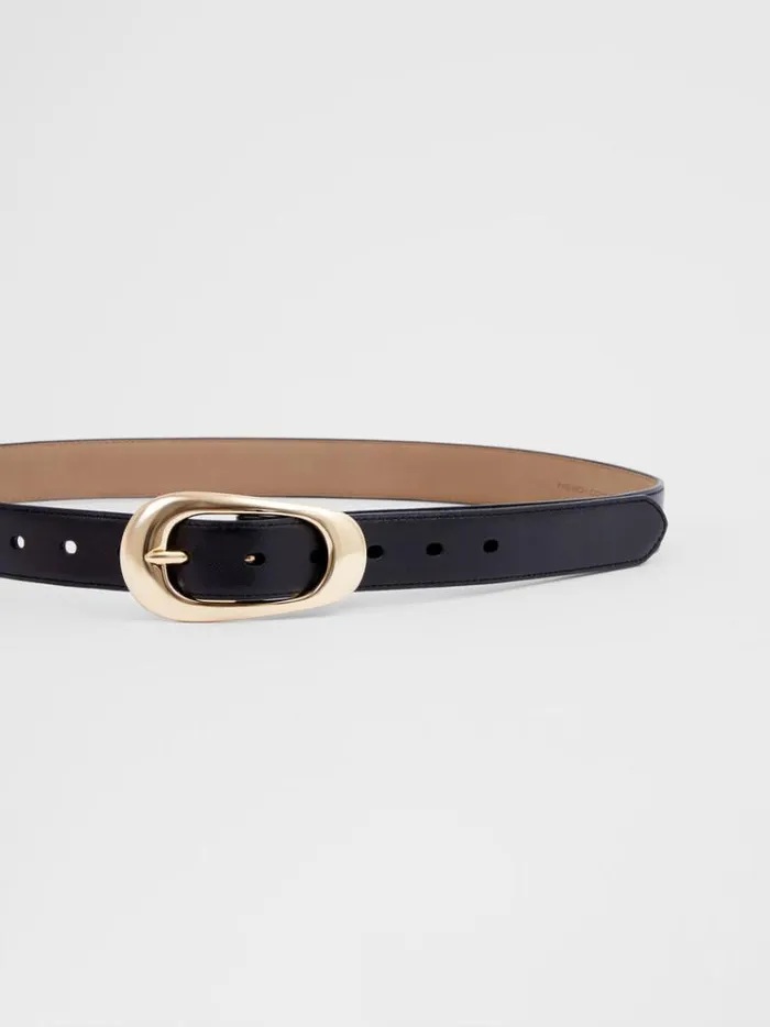 French Connection Belts Oyster Buckle Belt Black 8211 Woman