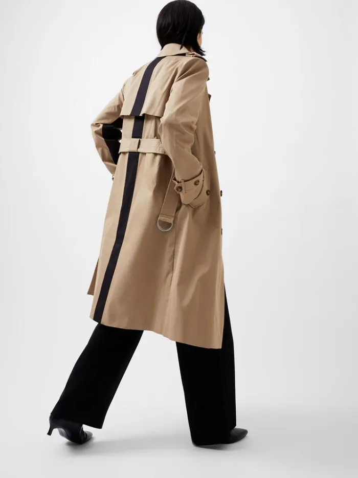French Connection Coats and Jackets Coco Twill Trench Coat Autumn Camel 8211 Woman