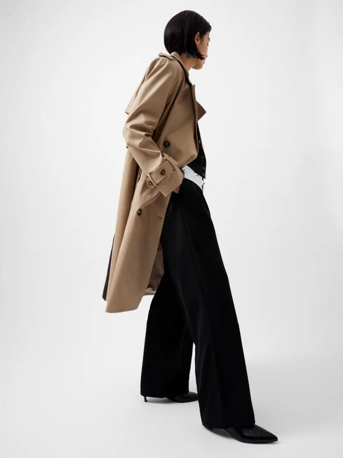 French Connection Coats and Jackets Coco Twill Trench Coat Autumn Camel 8211 Woman