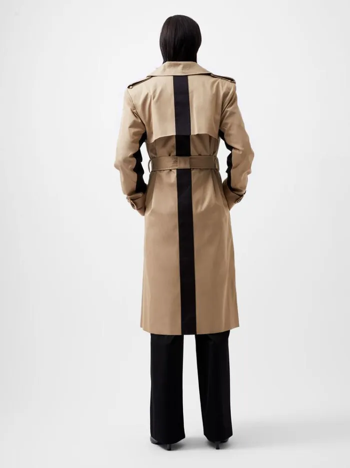 French Connection Coats and Jackets Coco Twill Trench Coat Autumn Camel 8211 Woman