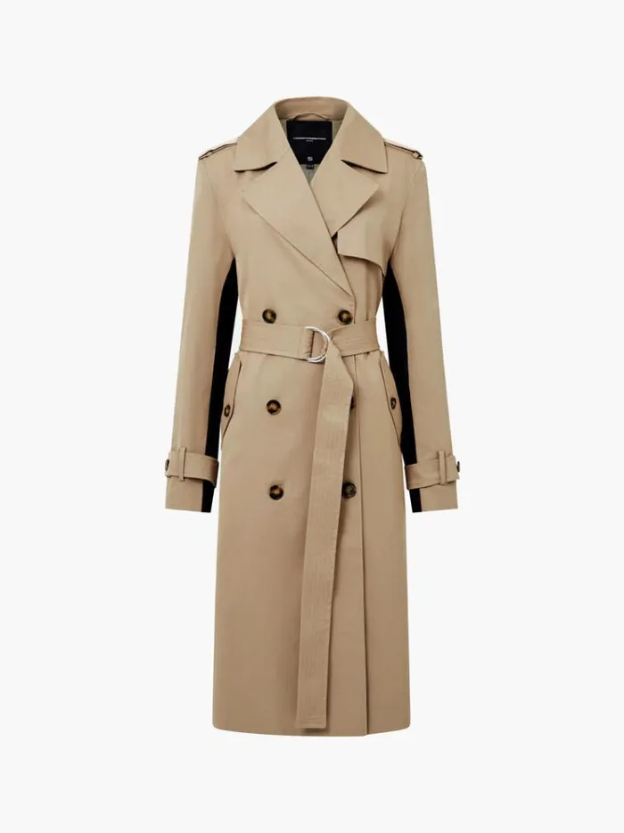 French Connection Coats and Jackets Coco Twill Trench Coat Autumn Camel 8211 Woman
