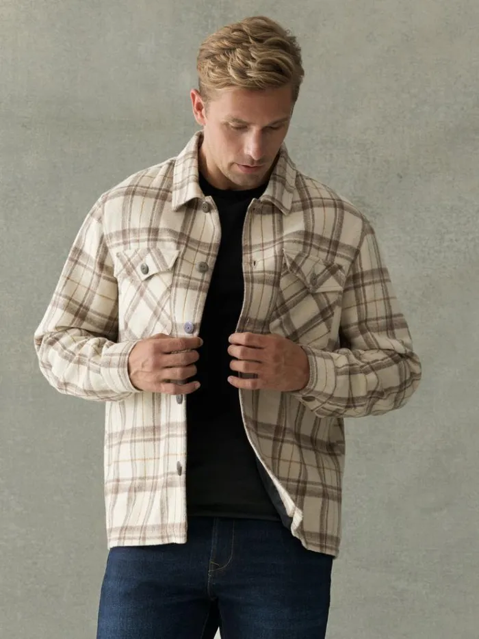 French Connection Coats and Jackets Flannel Jacket Stone 8211 Man