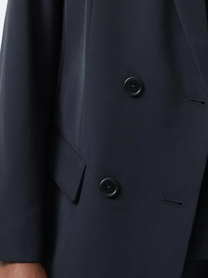 French Connection Coats and Jackets Harrie Suiting Double Breasted Blazer Blackout 8211 Woman