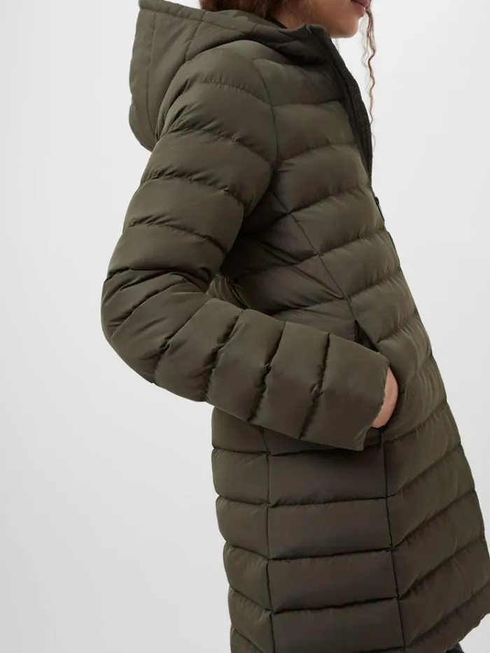 French Connection Coats and Jackets Hooded Puffer Coat Khaki 8211 Woman