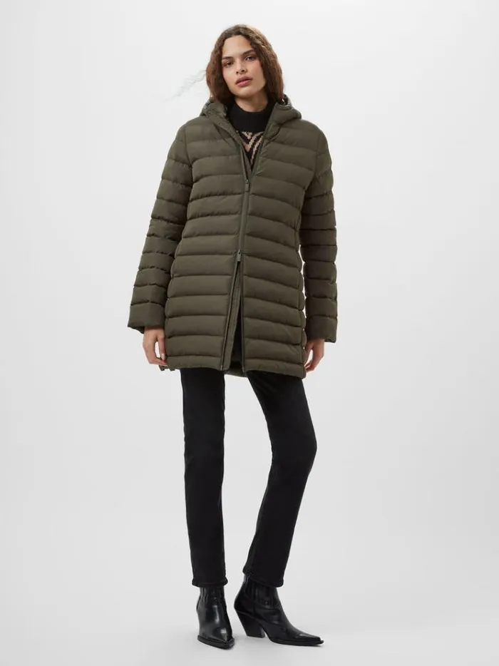 French Connection Coats and Jackets Hooded Puffer Coat Khaki 8211 Woman