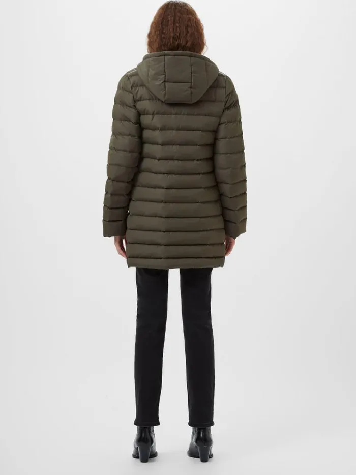 French Connection Coats and Jackets Hooded Puffer Coat Khaki 8211 Woman